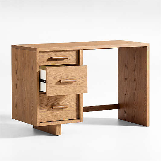 Grayson 45" Barley Brown Wood 3-Drawer Kids Desk