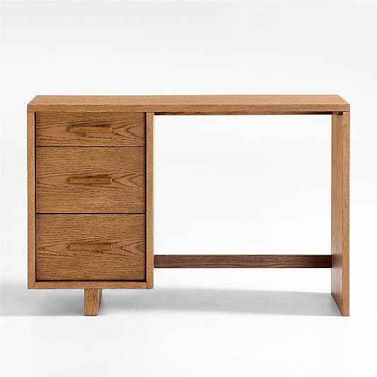 Grayson 45" Barley Brown Wood 3-Drawer Kids Desk