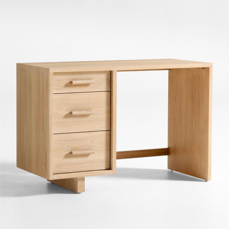 Grayson Natural Brown Oak Wood 3-Drawer Kids Desk - image 2 of 7