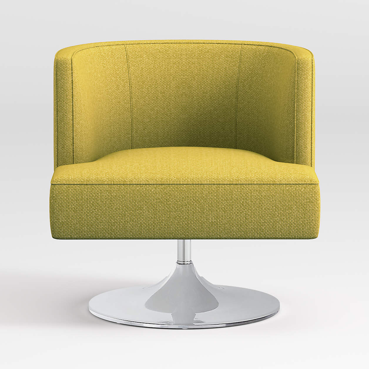 Grayson Mustard Yellow Swivel Chair + Reviews Crate and Barrel