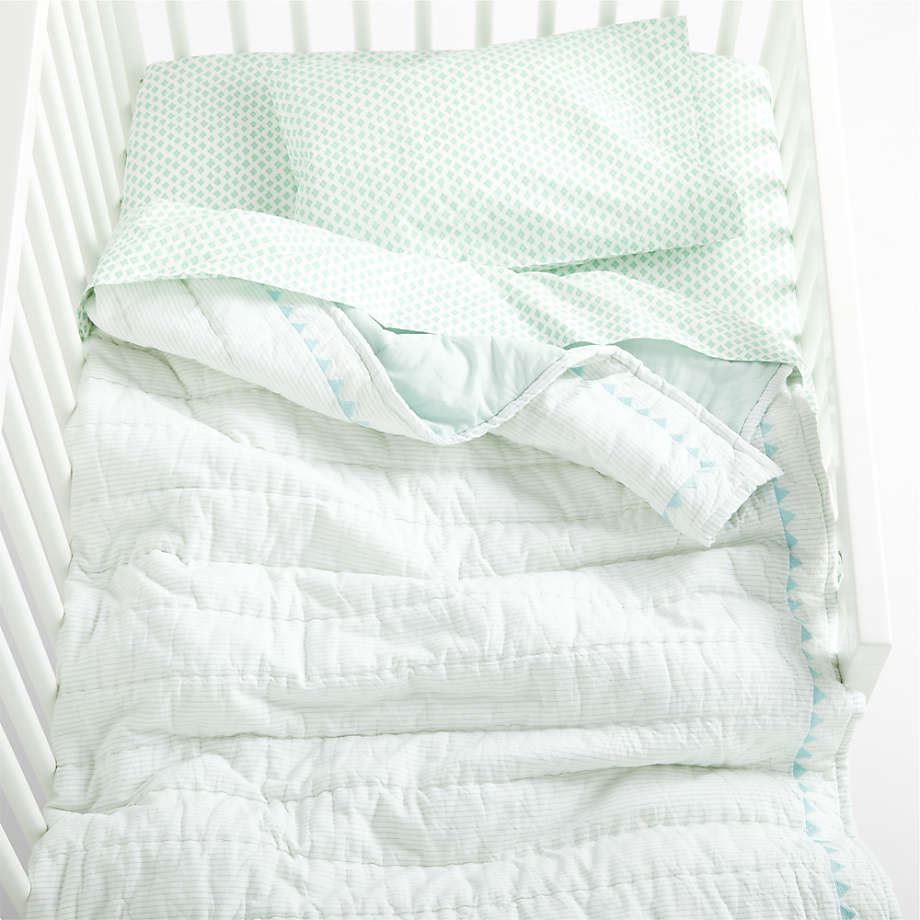 Mohin Striped Baby Crib Quilt with Fringe by John Robshaw