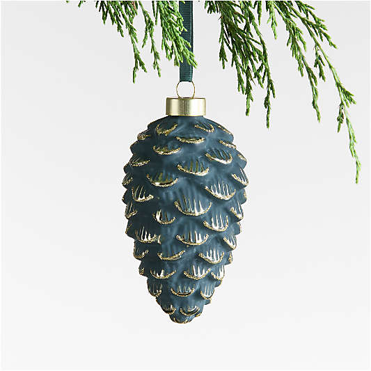 Green & Brass Pinecone Christmas Tree Ornament