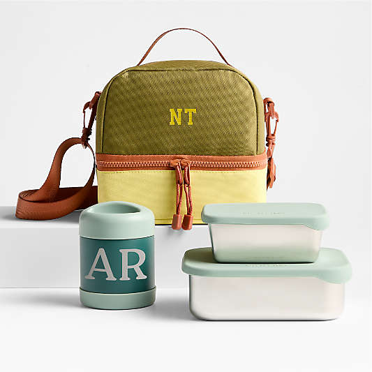 Green Colorblock Kids Lunch Box Bunde