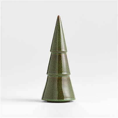 Green Ceramic Holiday Tree Medium 13"
