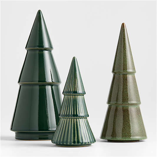 Green Ceramic Holiday Tree Small 9"