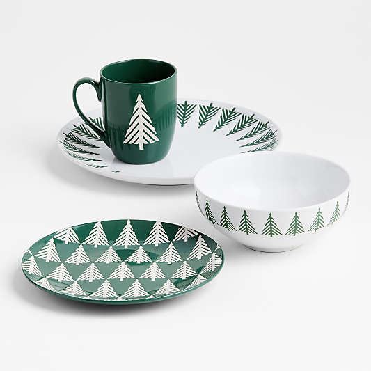 Green Forest 4-Piece Holiday Place Setting