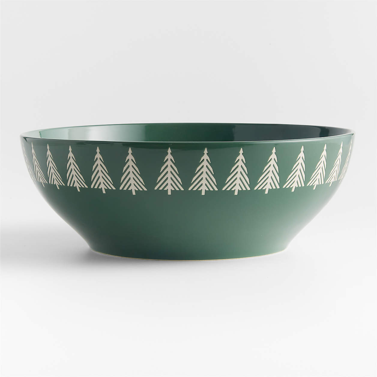 Green Forest Christmas Tree Serving Bowl + Reviews Crate & Barrel