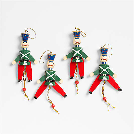 Green Jumping Jack Christmas Tree Ornament, Set of 4