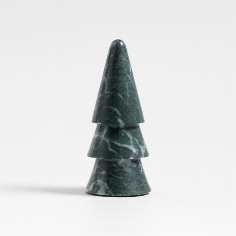 Small Green Marble Christmas Tree 7" + Reviews | Crate & Barrel