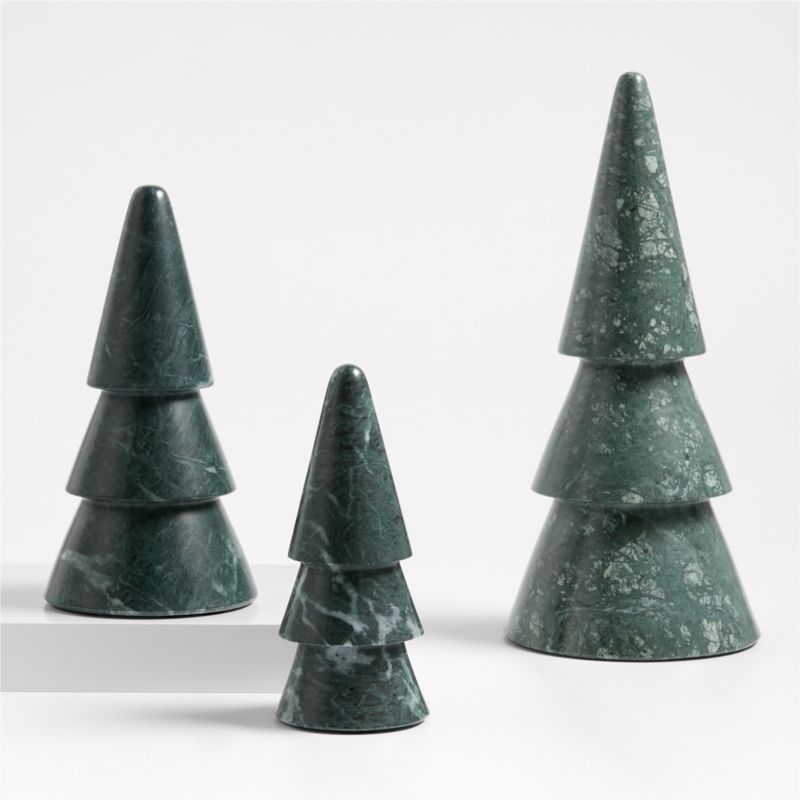 Small Green Marble Christmas Tree 7" - image 1 of 12