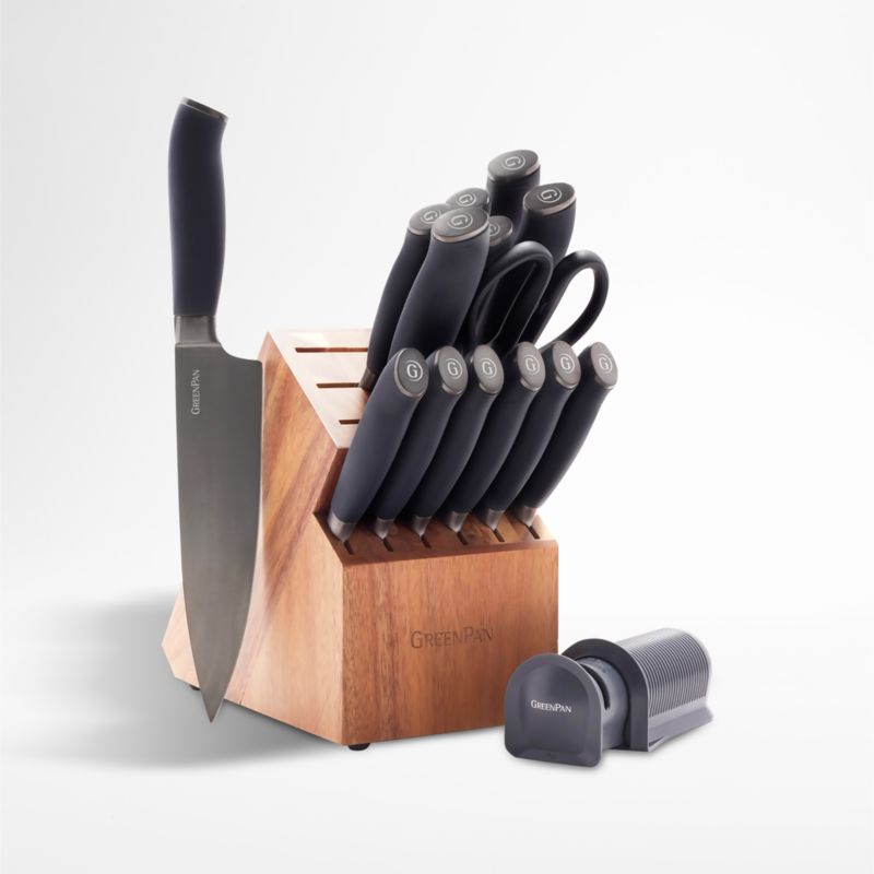 GreenPan ™ Ultimate 16-Piece Titanium Knife Block Set with Bonus Cookbook