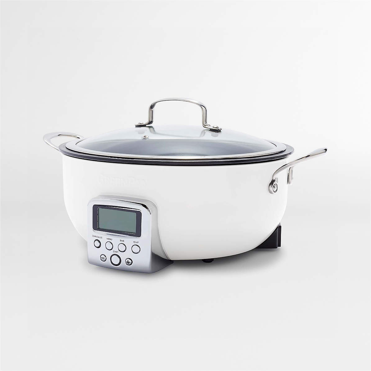 10 Qt Slow Cooker With Metal Searing Pot & Transparent Tempered