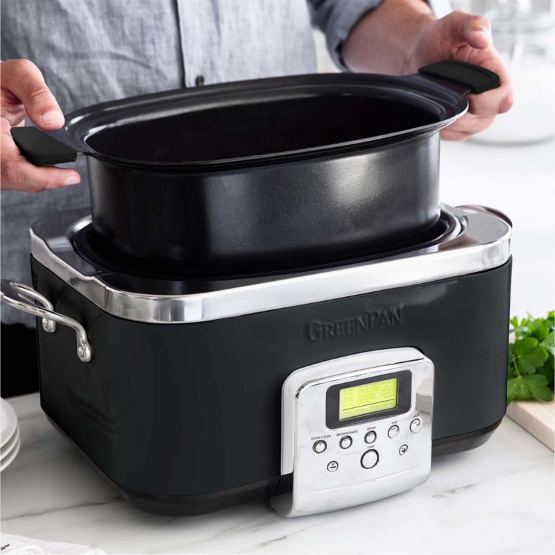 GreenPan Elite Black Slow Cooker + Reviews | Crate & Barrel