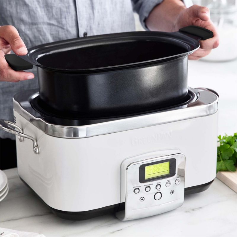 GreenPan Elite Cloud Cream Slow Cooker with Bonus Cookbook