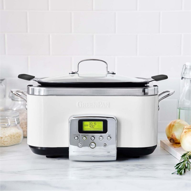 GreenPan Elite Cloud Cream Slow Cooker with Bonus Cookbook