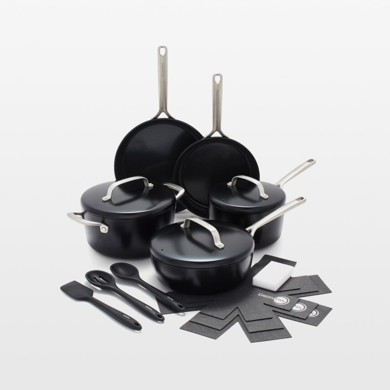 Greenpan GP5 Cocoa Hard-Anodized Ceramic Non-Stick 14-Piece Cookware Set +  Reviews