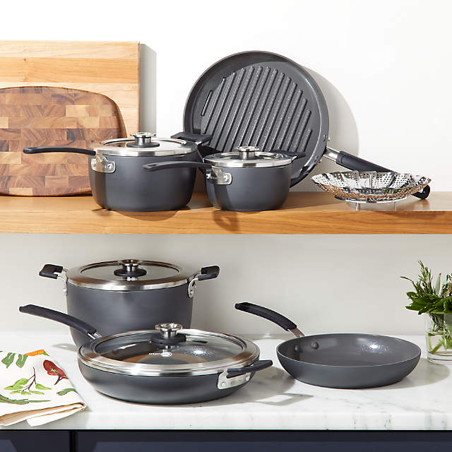 Levels 11-Pc. Stainless Steel Stackable Ceramic Nonstick Cookware Set,  Created for Macy's