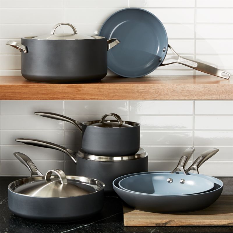 GreenPan Reserve Cream 10-Piece Ceramic Non-Stick Cookware Set + Reviews, Crate & Barrel in 2023