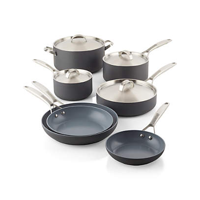 GreenPan™ Premiere Stainless-Steel Ceramic Nonstick 11-Piece Cookware Set