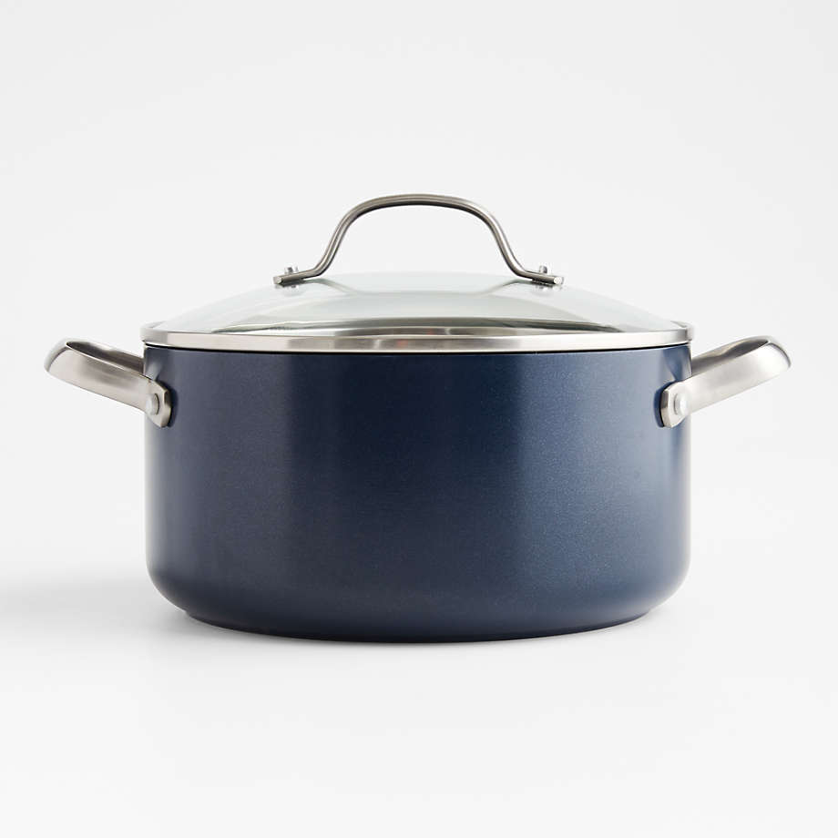 Crate & Barrel EvenCook Core 3.5 Qt. Stainless Steel Saucepan with Glass  Straining Lid + Reviews