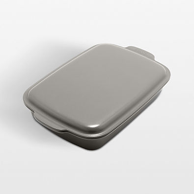 View GreenPan Elite Ovenware Dark Grey Rectangular Baker with lid details