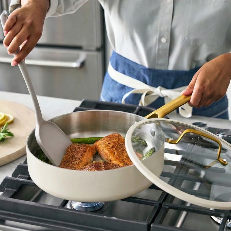 GreenPan™ Reserve Pro Cream 10-Piece Stainless Steel Cookware Set with Bonus Tools - image 1 of 10