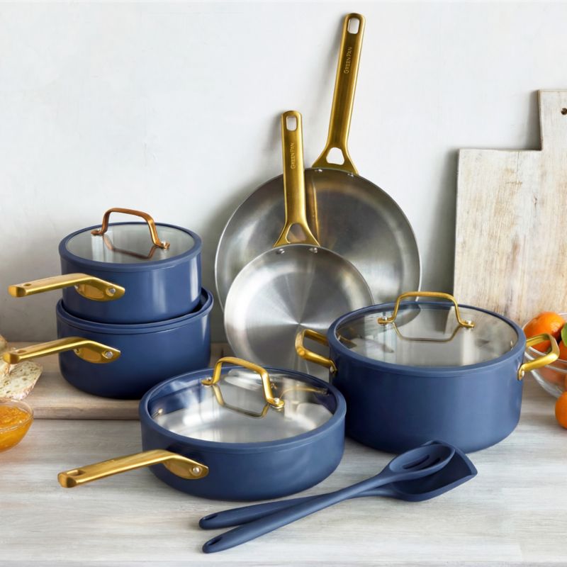 GreenPan™ Reserve Pro Oxford Blue 10-Piece Stainless Steel Cookware Set with Bonus Tools - image 8 of 10