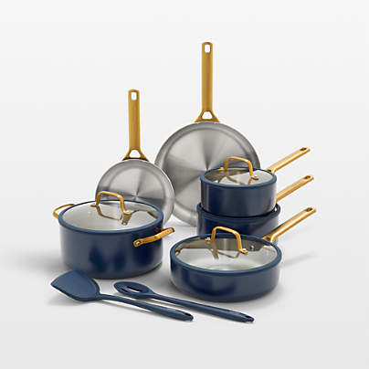 GreenPan™ Reserve Pro Oxford Blue 10-Piece Stainless Steel Cookware Set with Bonus Tools