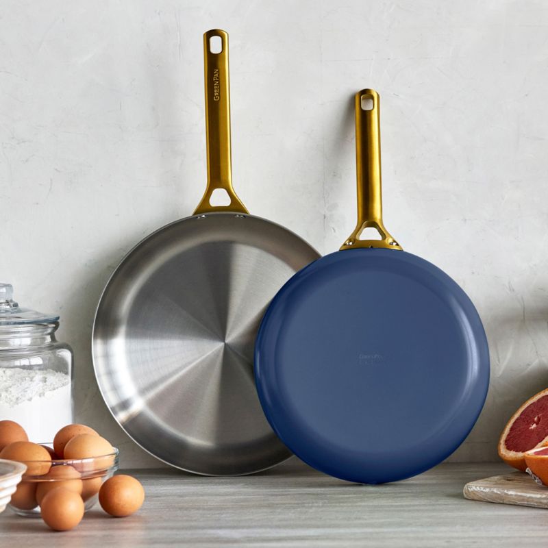 GreenPan™ Reserve Pro Oxford Blue Stainless Steel 10" and 12" Fry Pan Set - image 6 of 7