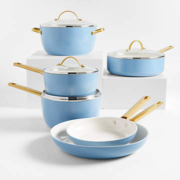 Caraway Home 7-Piece Sapphire Blue Ceramic Non-Stick Cookware Set