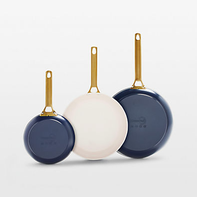 View GreenPan ™ Reserve Navy Blue Frying Pans, Set of 3 details