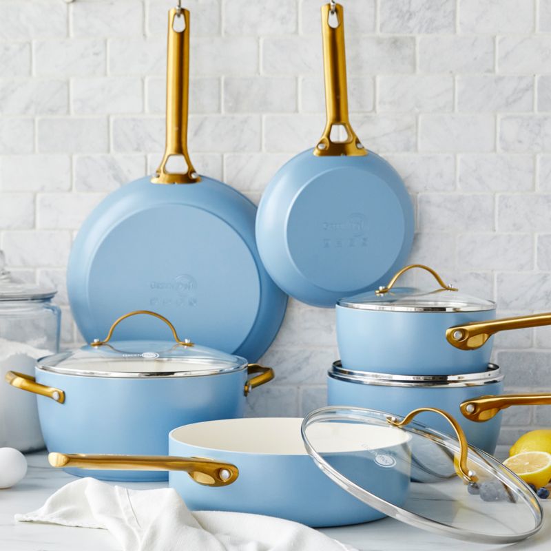 GreenPan ™ Reserve Sky Blue 10-Piece Ceramic Non-Stick Cookware Set with Bonus Cookbook