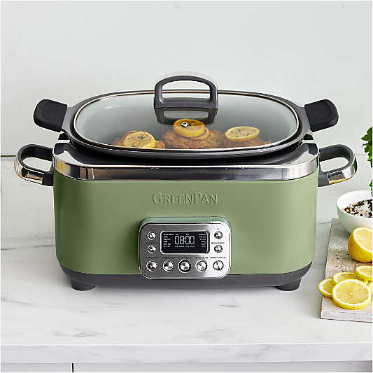 GreenPan Elite 6-Qt. 14-in-1 Sage Green Slow Cooker