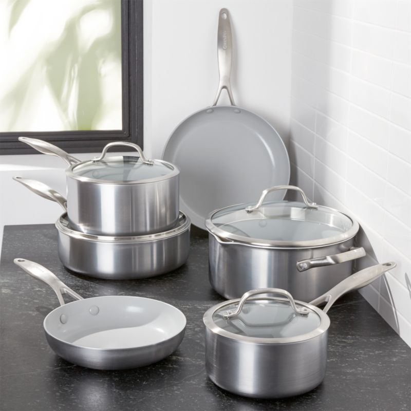 GreenPan Reserve Cream 10-Piece Ceramic Non-Stick Cookware Set + Reviews, Crate & Barrel in 2023