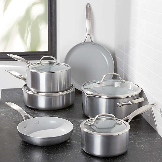 GreenPan ™ Venice Pro Stainless Steel 10-Piece Ceramic Non-Stick Cookware Set