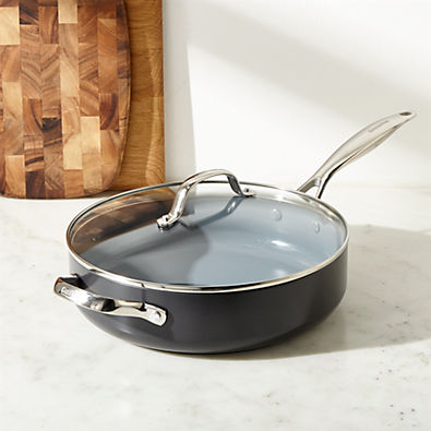 View Green Pan ™ Valencia Pro Ceramic Non-Stick 4.5-Quart Sauté Pan with Glass Lid details