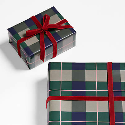 Green Plaid Holiday Gift Wrap