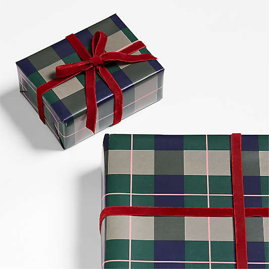 Green Plaid Holiday Gift Wrap