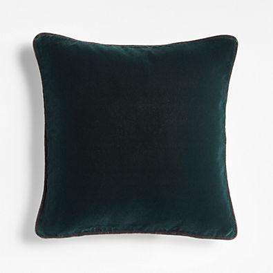 View Spruce Green 20"x20" Reversible Faux Mohair Linen Throw Pillow with Down-Alternative Insert details