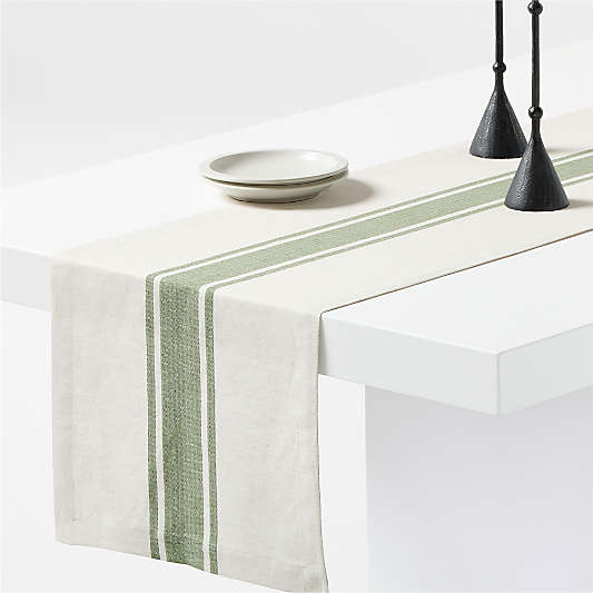 Green Stripe 120" Table Runner