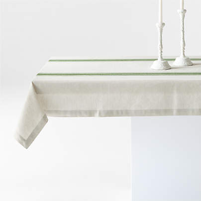 Green Stripe 60'x120" Tablecloth