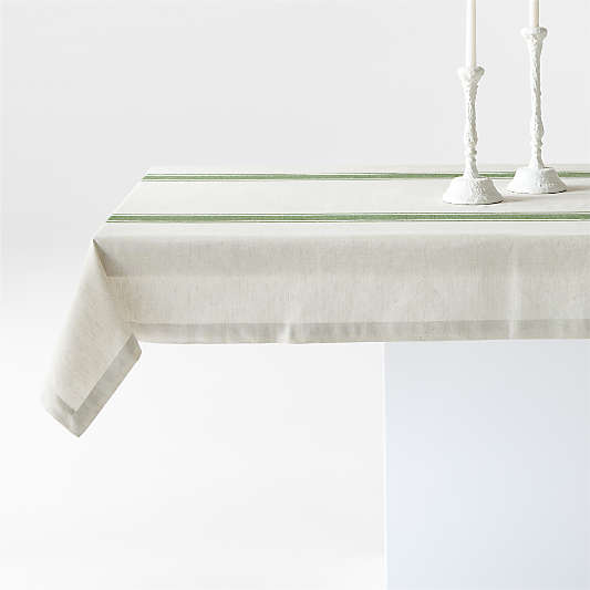 Green Stripe 60'x120" Tablecloth