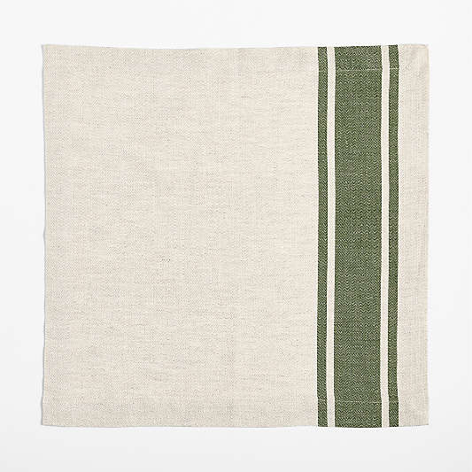 Green Stripe Napkins, Set of 4