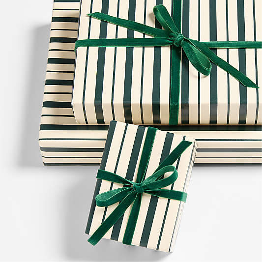 Green Stripe Holiday Gift Wrap