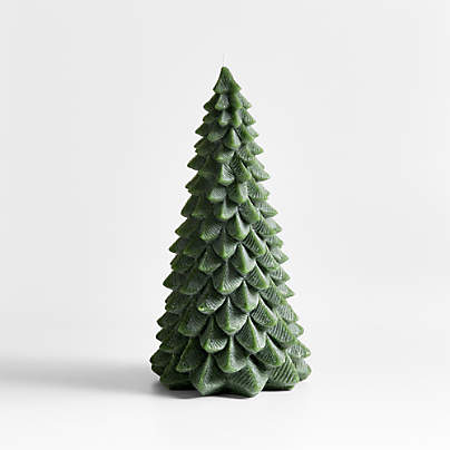 13" Green Pine Tree Candle