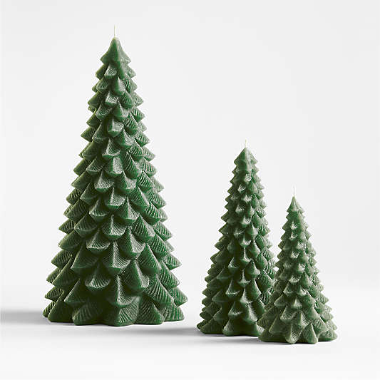 Green Pine Christmas Tree Candles