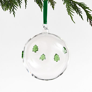 View Green Tree Glass Ball Christmas Ornament details
