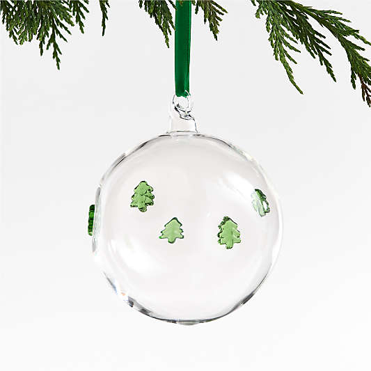 Green Tree Glass Ball Christmas Ornament