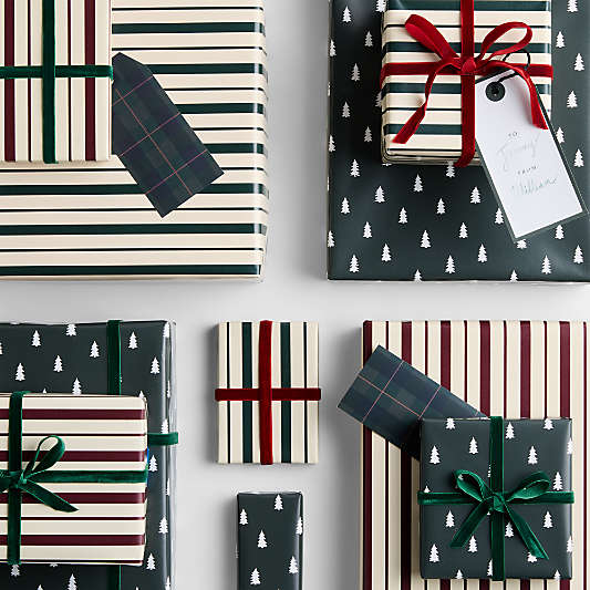 Kraft Green Trees Holiday Gift Wrap