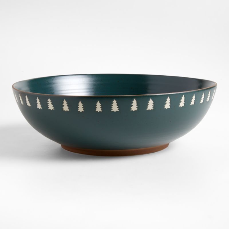 Green Trees 13" Stoneware Serving Bowl - image 0 of 3